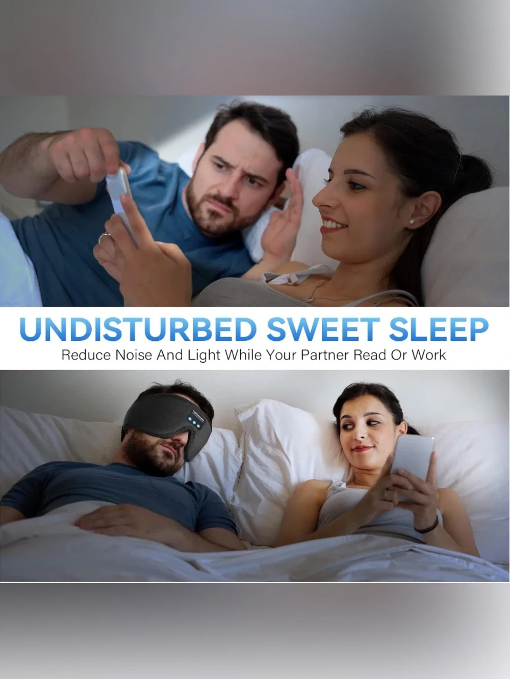 Black Bluetooth Music Sleep Mask with Speakers